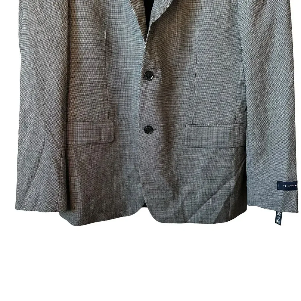 Tommy Hilfiger New Mens Wool Blend Blazer Sport Jacket Houndstooth 40R Corp Core